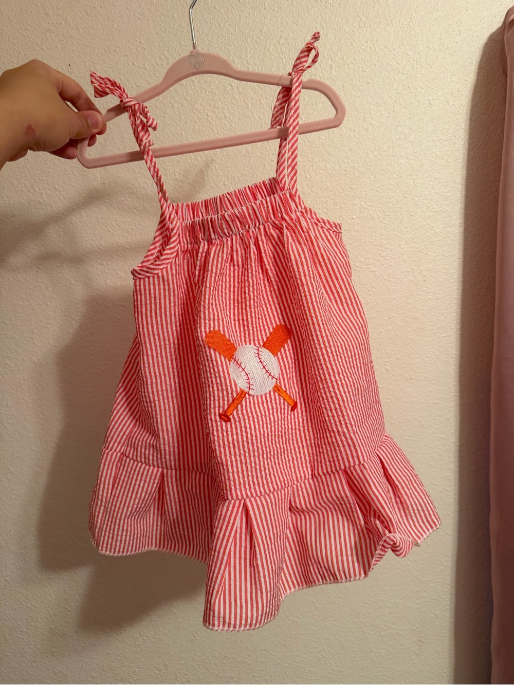 Red & White Striped Baseball Sundress 6-12 M